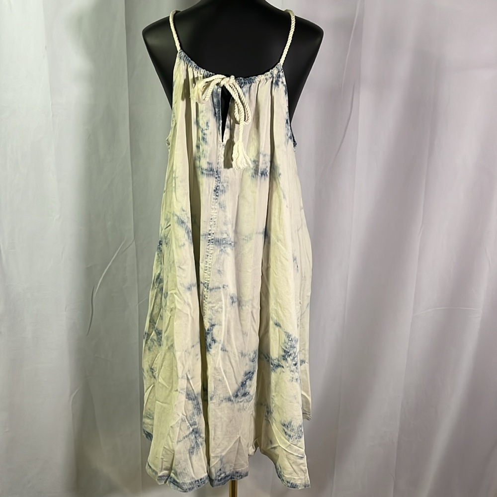 NWT Anthropologie Holding Horses Bleached Tie Dye Denim Swing Dress - Picture 5 of 16